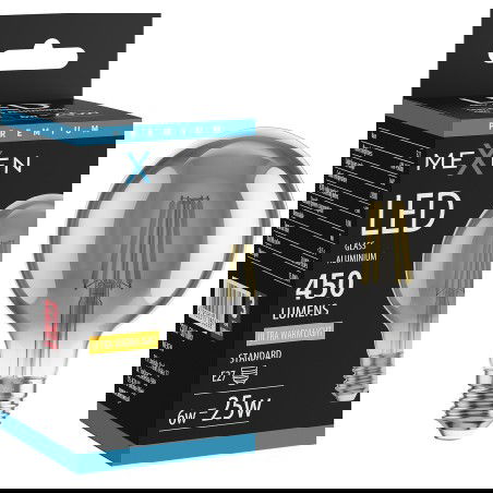 Mexen Vintis LED kaitinamosios lemputės E27, G80, 6W, Šilta - 2200K, 450 lm, dūminė - L155-E27-0622-70