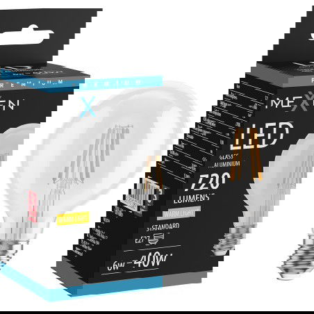 Mexen Vintis LED gijų lemputė E27, G80, 6W, Šiltai balta - 2700K, 720 lm, skaidri - L155-E27-0627-00