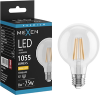 Mexen Vintis LED gijų lemputė E27, G80, 8W, Šilta - 2700K, 1055 lm, skaidri - L155-E27-0827-00