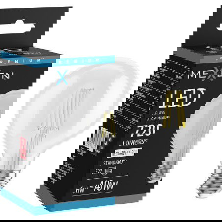 Mexen Vintis LED siūlelių lemputė E27, G80, 6W, Neutrali - 4000K, 720 lm, skaidri - L155-E27-0640-00