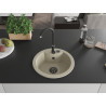 Mexen Diego vienos dalies granitinė kriauklė 488 x 480 mm, smėlio spalvos, juodas sifonas - 6512481000-69-B