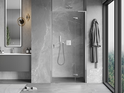 Mexen Mist-H L dešinės pusės atidaromos dušo durys 85 cm, permatomos, chromas - 8A5L-085-000-01-00-P