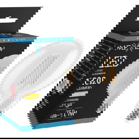 Mexen Vintis LED gijų lemputė E27, G125, 10W, Šilta - 2700K, 1320 lm, skaidri - L158-E27-1027-00