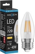 Mexen Vintis LED gijų lemputė E27, C35, 6W, Šilta - 2700K, 720 lm, skaidri - L154-E27-0627-00
