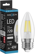 Mexen Vintis LED siūlelio lemputė E27, C35, 6W, Neutralus - 4000K, 720 lm, skaidrus - L154-E27-0640-00