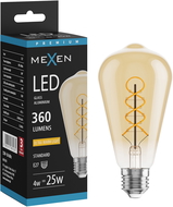 Mexen Vintis LED spiralės siūlelio lemputė E27, ST64, 4W, Šilta - 2200K, 360 lm, gintarinė - L162-E27-0422-50