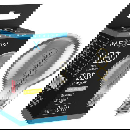 Mexen Vintis LED spiralės kaitinamoji lemputė E27, G80, 4W, šilta - 2200K, 220 lm, dūminė - L165-E27-0422-70