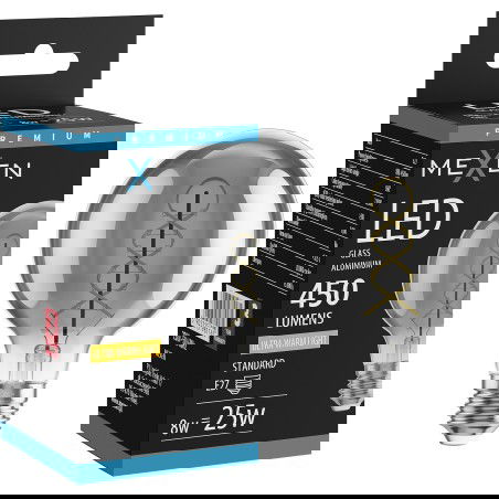 Mexen Vintis LED spiralinė siūlinė lemputė E27, G80, 8W, Šilta - 2200K, 450 lm, dūminė - L165-E27-0822-70