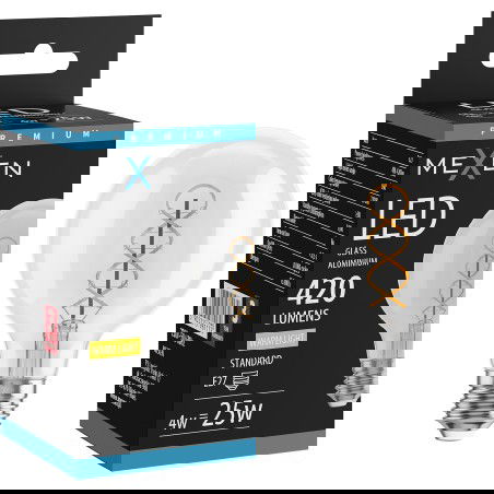 Mexen Vintis LED kaitinamosios spiralės lemputė E27, G80, 4W, Šilta - 2700K, 420 lm, skaidri - L165-E27-0427-00