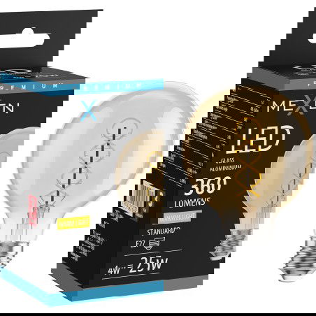 Mexen Vintis LED vielos spiralės lemputė E27, G80, 4W, Šilta - 2700K, 360 lm, gintaras - L165-E27-0427-50