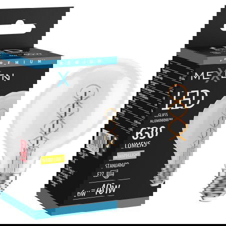 Mexen Vintis LED gijų spiralės lemputė E27, G80, 6W, Šilta - 2700K, 630 lm, skaidri - L165-E27-0627-00