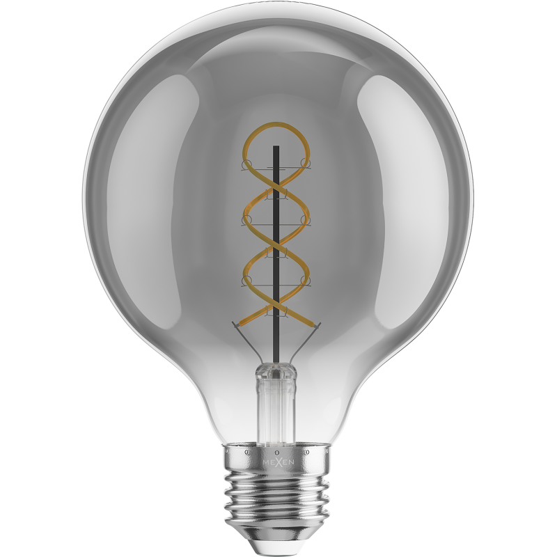 Mexen Vintis LED siūlų spiralės lemputė E27, G95, 6W, Šiltas - 2200K, 350 lm, dūminė - L167-E27-0622-70