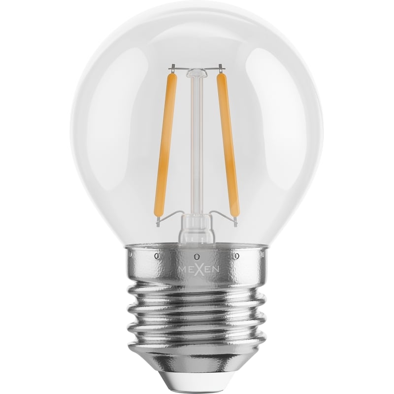 Mexen Vintis LED filamentinė lemputė E27, G45, 2W, Šilta - 2700K, 240 lm, skaidri - L156-E27-0227-00