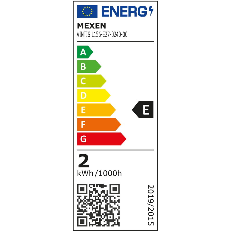 Mexen Vintis LED siūlelio lemputė E27, G45, 2W, Neutralus - 4000K, 240 lm, skaidri - L156-E27-0227-00 - L156-E27-0240-00