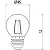 Mexen Vintis LED siūlelio lemputė E27, G45, 2W, Neutralus - 4000K, 240 lm, skaidri - L156-E27-0227-00 - L156-E27-0240-00