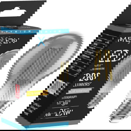 Mexen Vintis LED E27 lemputė su gijų siūlo A60, 4W, Šilta - 2200K, 280 lm, dūminė - L150-E27-0422-70