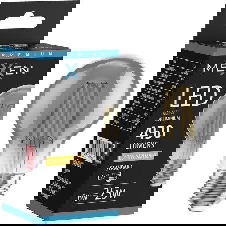 Mexen Vintis Filamentinė LED lemputė E27, A60, 6W, Šilta - 2200K, 450 lm, dūmų spalvos - L150-E27-0622-70