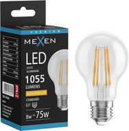 Mexen Vintis LED siūlų lemputė E27, A60, 8W, Šilta - 2200K, 1055 lm, permatoma - L150-E27-0822-00