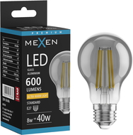 Mexen Vintis LED gija E27, A60, 8W, Šiltas - 2200K, 600 lm, dūminis - L150-E27-0822-70