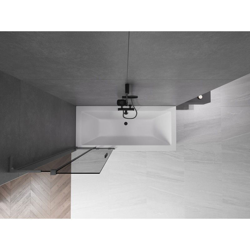 Mexen Velar L vonios uždanga 2-durų stumdomas 70 x 150 cm, grafitas, ginklo metalas - 896-070-003-41-95