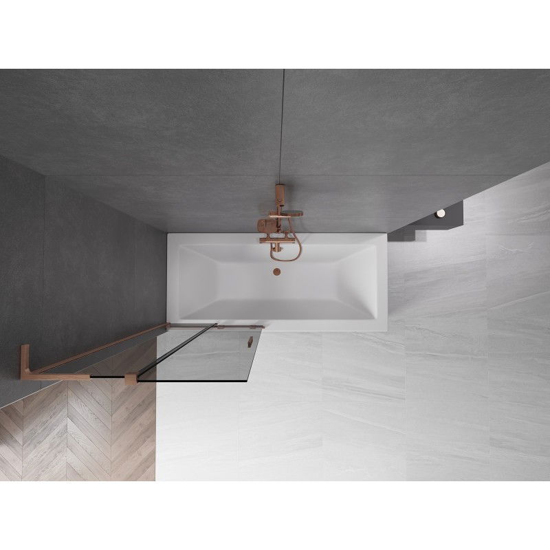 Mexen Velar L vonios ekranas, dviejų dalių stumdomas, 80 x 150 cm, grafitas, šlifuota varis - 896-080-003-41-65