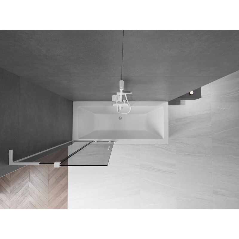 Mexen Velar L vonios pertvara, 2 durų, stumdomas 80 x 150 cm, grafitas, balta - 896-080-003-41-20