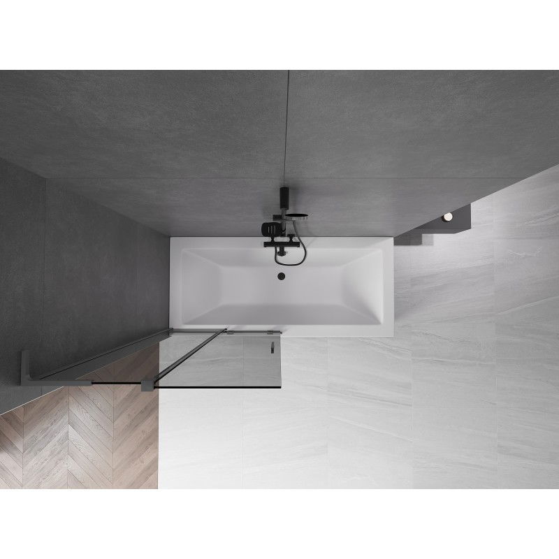 Mexen Velar L vonios ekrano 2-jų dalių išskleidžiamas 90 x 150 cm, grafitas, gun metal - 896-090-003-41-95