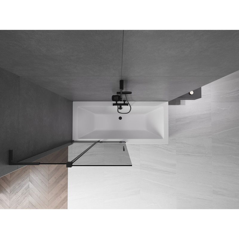 Mexen Velar L vonios ekrano pertvara, 2 dalių stumdomas 100 x 150 cm, grafitas, juodas - 896-100-003-41-70