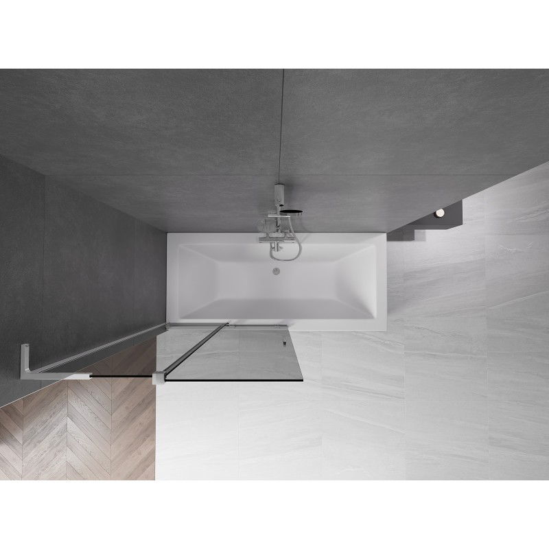 Mexen Velar L vonios pertvara, dviejų dalių, stumdomas 100 x 150 cm, grafitas, chromas - 896-100-003-41-01