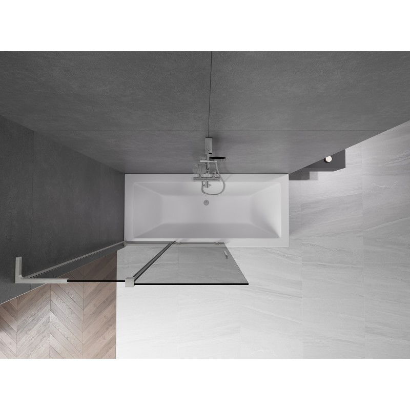 Mexen Velar L voniaus širmas 2-durų stumdomas 110 x 150 cm, grafitas, šlifuotas nikelis - 896-110-003-41-97