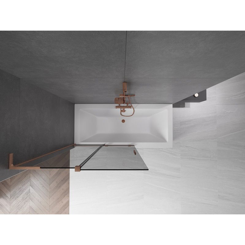 Mexen Velar L vonios ekrano 2-stumdomos durys 110 x 150 cm, grafitas, šepečiuota varis - 896-110-003-41-65