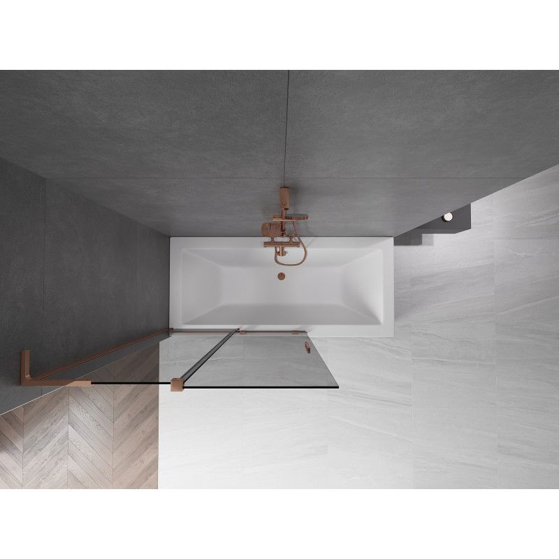 Mexen Velar L vonios pertvara, 2 sparnų stumdomas 110 x 150 cm, grafitas, rožinis auksas - 896-110-003-41-60