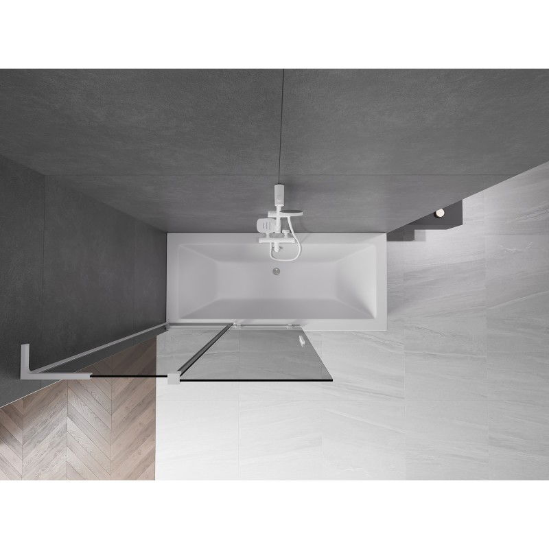 Mexen Velar L vonios ekrano 2 dalių stumdomas 110 x 150 cm, grafitas, baltas - 896-110-003-41-20