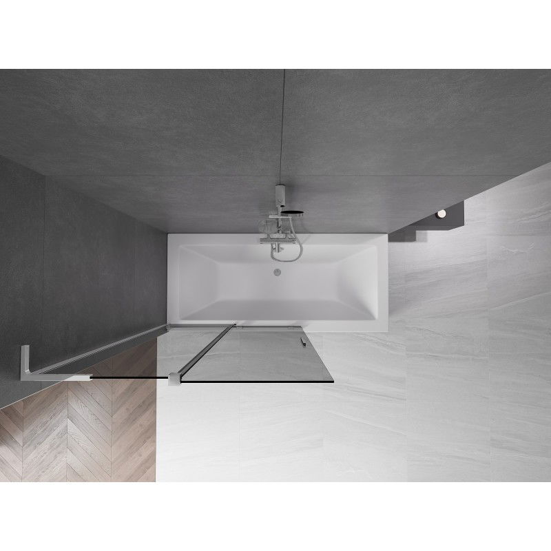 Mexen Velar L vonios pertvara, dviejų dalių stumdomas 110 x 150 cm, grafitas, chromas - 896-110-003-41-01