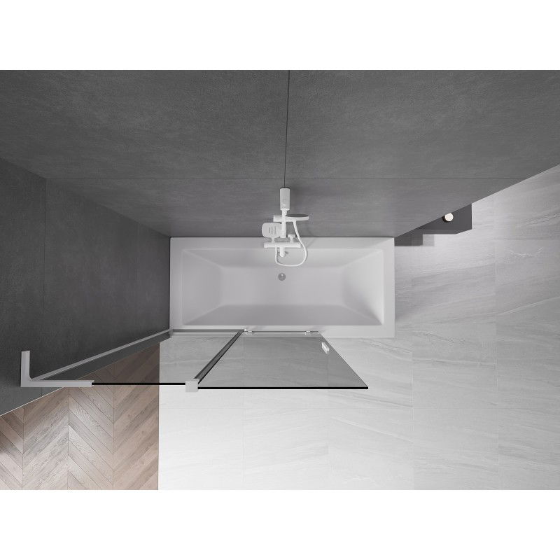 Mexen Velar L vonios pertvara su 2 stumdomais durimis 120 x 150 cm, grafitas, balta - 896-120-003-41-20