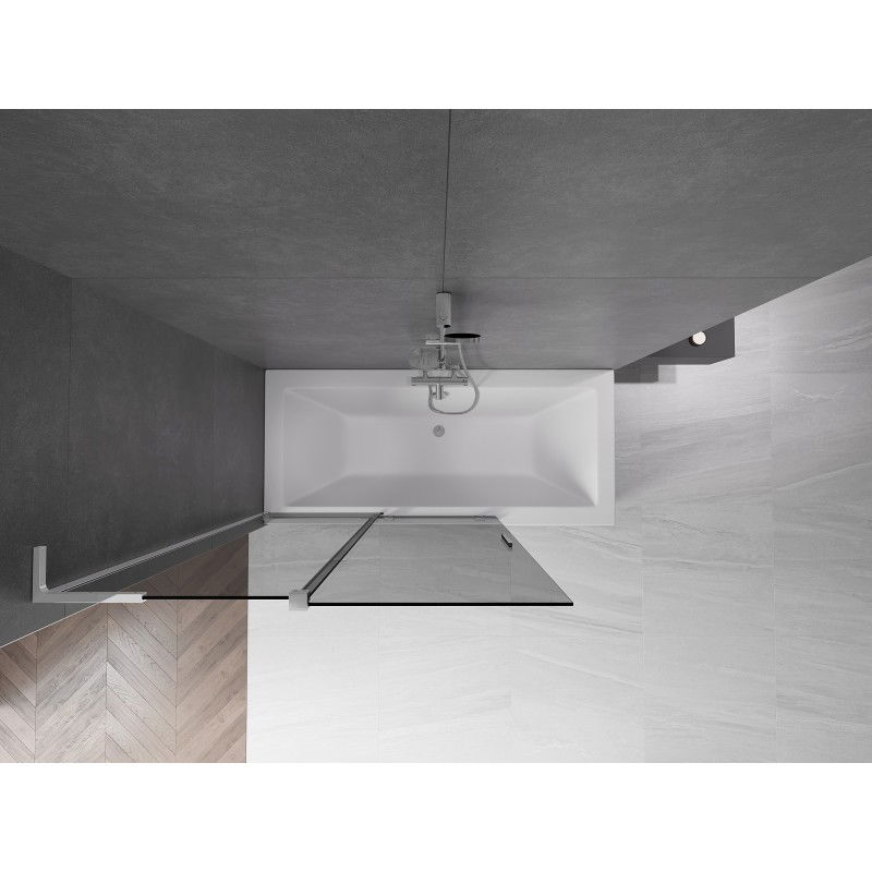 Mexen Velar L vonios durys, 2-jų dalių, slankiojančios 120 x 150 cm, grafitas, chromas - 896-120-003-41-01