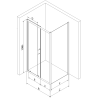 Mexen Apia stumdoma dušo kabina 100 x 80 cm, Skaidrus, Juoda + dušo padėklas Flat, Juoda - 840-100-080-70-00-4070B