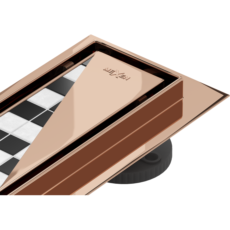 Mexen Flat M13 linijinis latakas 2 in 1 140 cm, rožinis auksas - 1610140