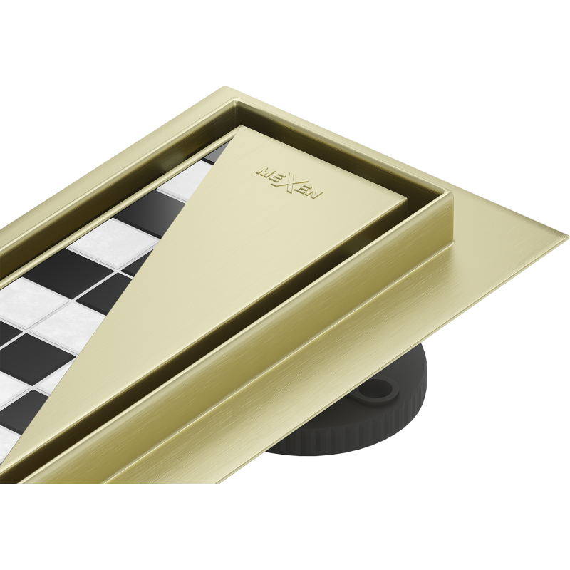 Mexen Flat 360° M13 pasukamas 2-in-1 linijinis nutekėjimas 70 cm, šlifuotas auksas - 1A10070-40