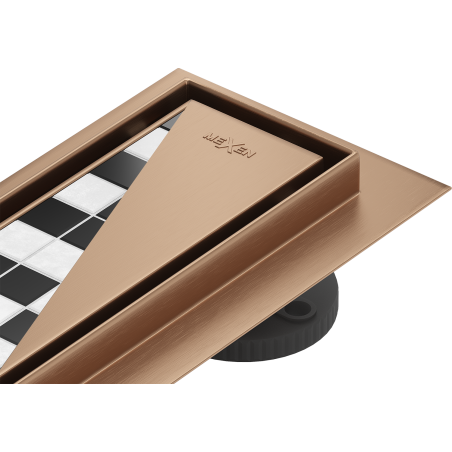 Mexen Flat 360° M13 pasukamas linijinis nutekėjimas 2w1 80 cm, šlifuota varis - 1C10080-40