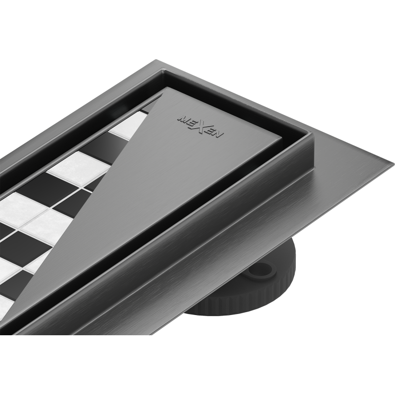 Mexen Flat 360° M13 pasukamoji linijinė drenažas 2in1 80 cm, šepetuota pistoletų pilka - 1E10080-40