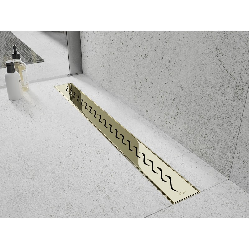 Mexen Flat M18 linijinio nutekėjimo dangtelis 90 cm, auksinis - 1523090