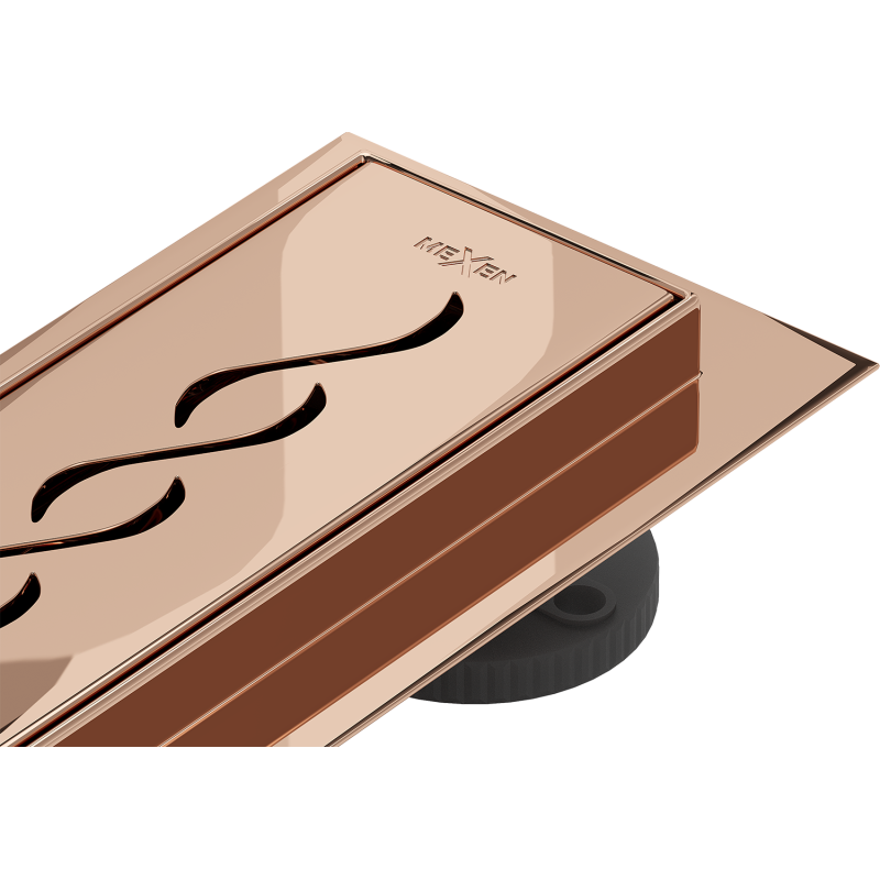 Mexen Flat 360° M18 pasukama linijinė nutekėjimas 70 cm, rožinis auksas - 1623070-40