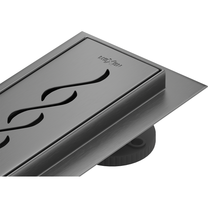 Mexen Flat 360° M18 linijinis nutekėjimas 80 cm, šlifuota pilka pistoletinė spalva - 1E23080-40