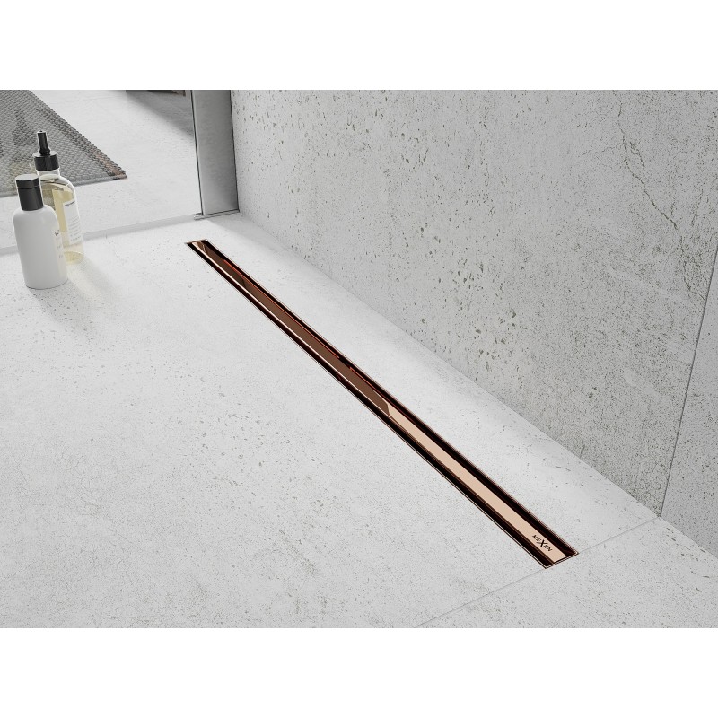 Mexen Flat 360° Slim Linijinis besisukantis trapas 100 cm, rožinis auksas - 1641100