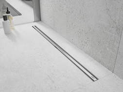 Mexen Flat 360° Slim linijinis pasukamas kanalizacijos latakas 140 cm, inox - 1041140