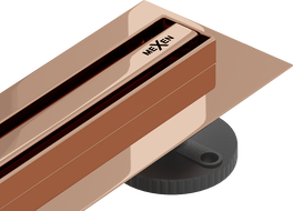 Mexen Flat 360° Slim pasukama linijinė nutekėjimo sistema 50 cm, rožinis auksas - 1641050