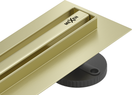 Mexen Flat 360° Slim sukamoji linijinė srovė 140 cm, šlifuotas auksas - 1A41140