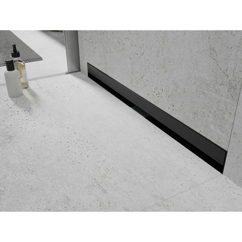 Mexen Flat Wall sieninis linijinis latakas 2 iš 1, 120 cm, juodas - 1730120