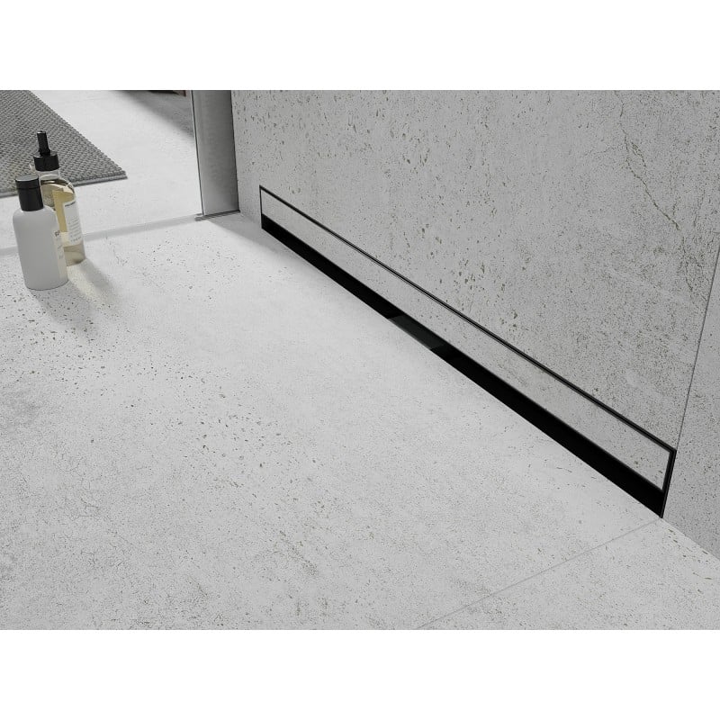 Mexen Flat Wall sieninis linijinis latakas 2 iš 1, 120 cm, juodas - 1730120